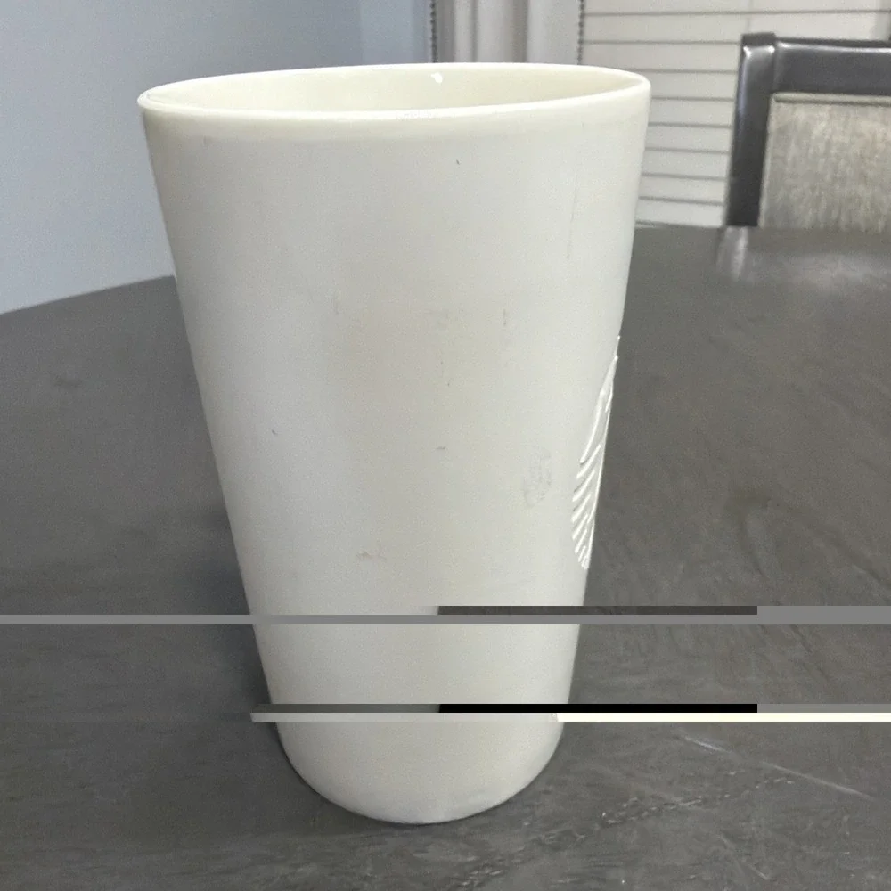 2014 Ivory Embossed 12oz Starbucks Coffee Cup Great